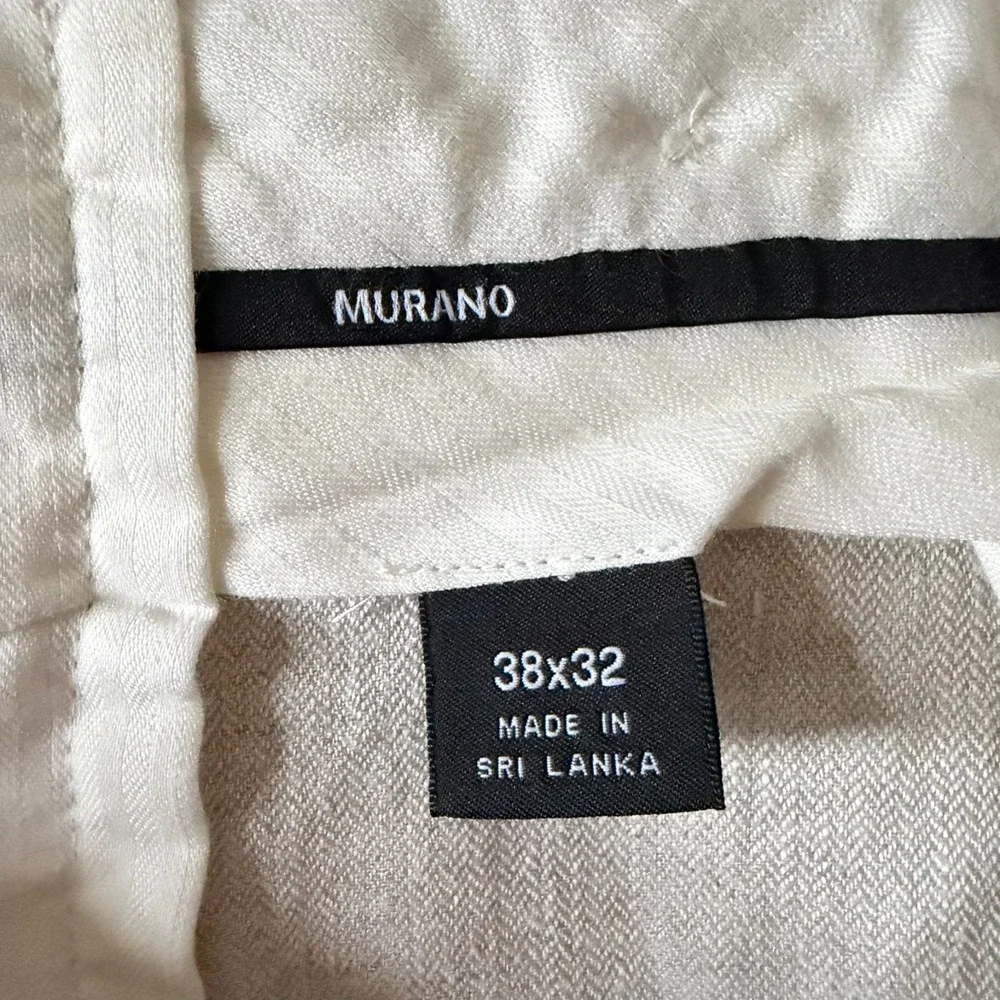 Murano Linen Pleated Pants Mens Beige Size 38 x 32 | RN58909